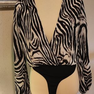 Zebra Bodysuit NWT